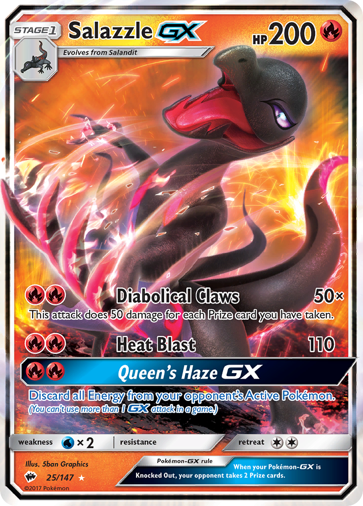 Salazzle GX (25/147) [Sun & Moon: Burning Shadows] | Arkham Games and Comics