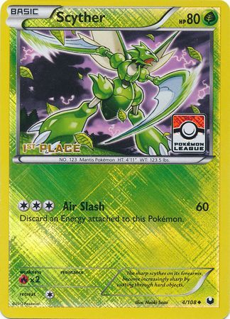 Scyther (4/108) (League Promo 1st Place) [Black & White: Dark Explorers] | Arkham Games and Comics