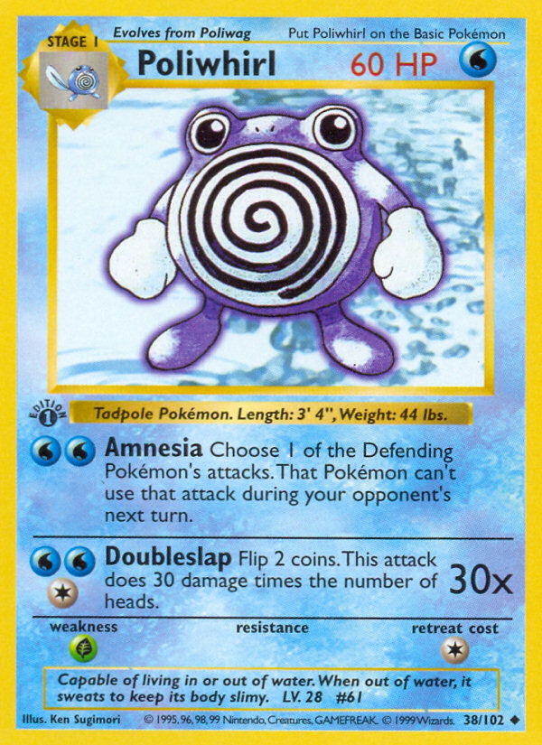 Poliwhirl (38/102) (Shadowless) [Base Set 1st Edition] | Arkham Games and Comics