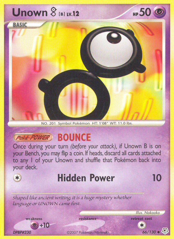 Unown B (66/130) [Diamond & Pearl: Base Set] | Arkham Games and Comics