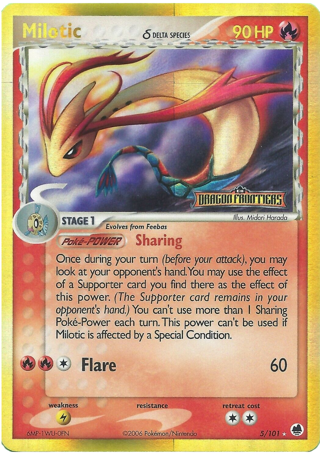 Milotic (5/101) (Delta Species) (Stamped) [EX: Dragon Frontiers] | Arkham Games and Comics