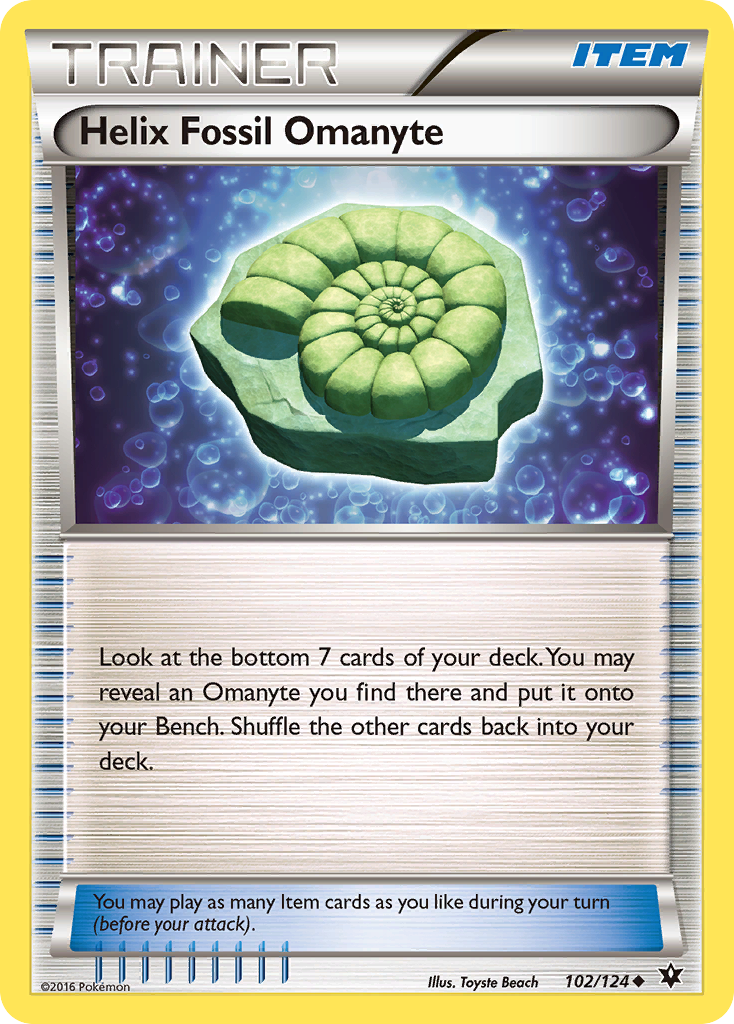 Helix Fossil Omanyte (102/124) [XY: Fates Collide] | Arkham Games and Comics