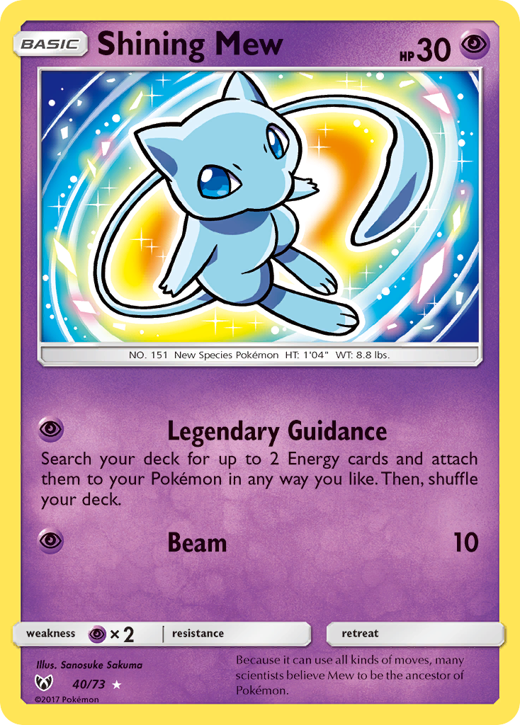 Shining Mew (40/73) [Sun & Moon: Shining Legends] | Arkham Games and Comics