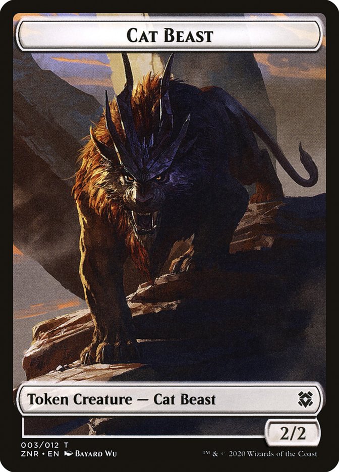 Cat Beast Token [Zendikar Rising] | Arkham Games and Comics