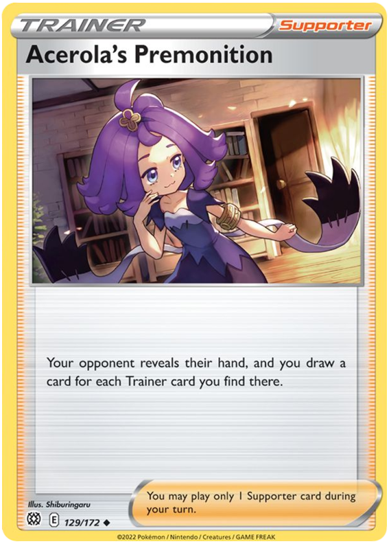 Acerola's Premonition (129/172) [Sword & Shield: Brilliant Stars] | Arkham Games and Comics