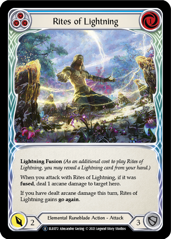 Rites of Lightning (Blue) [U-ELE072] (Tales of Aria Unlimited)  Unlimited Rainbow Foil | Arkham Games and Comics