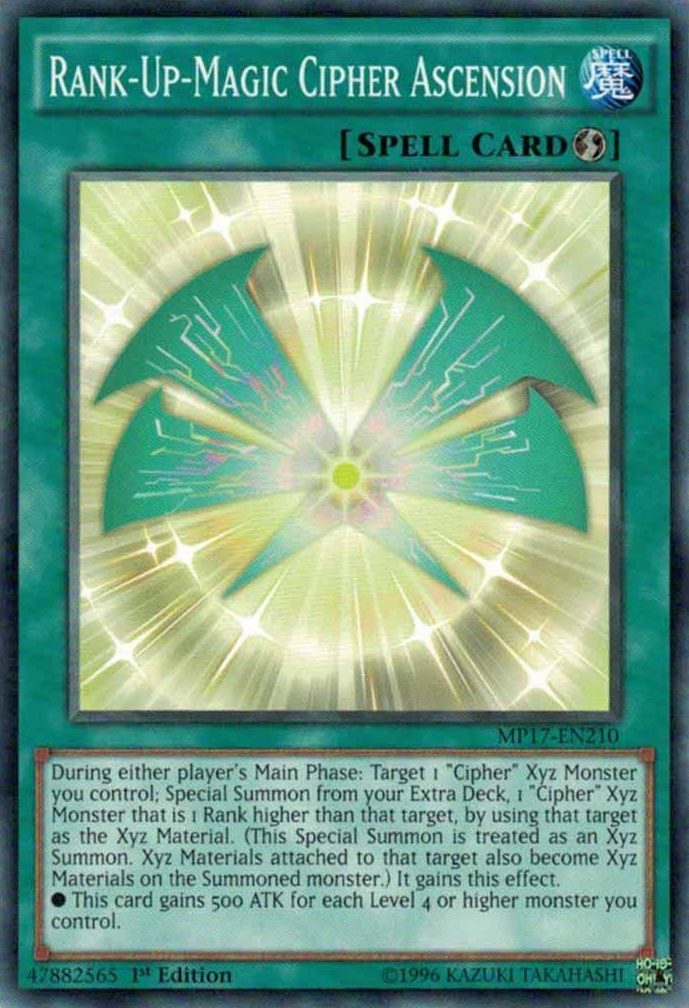 Rank-Up-Magic Cipher Ascension [MP17-EN210] Common | Arkham Games and Comics