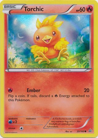 Torchic (25/160) (Sheen Holo) [XY: Primal Clash] | Arkham Games and Comics