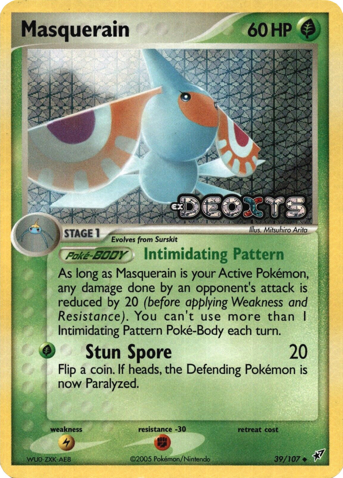 Masquerain (39/107) (Stamped) [EX: Deoxys] | Arkham Games and Comics