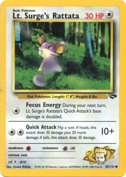 Lt. Surge's Rattata (85/132) [Gym Challenge Unlimited] | Arkham Games and Comics