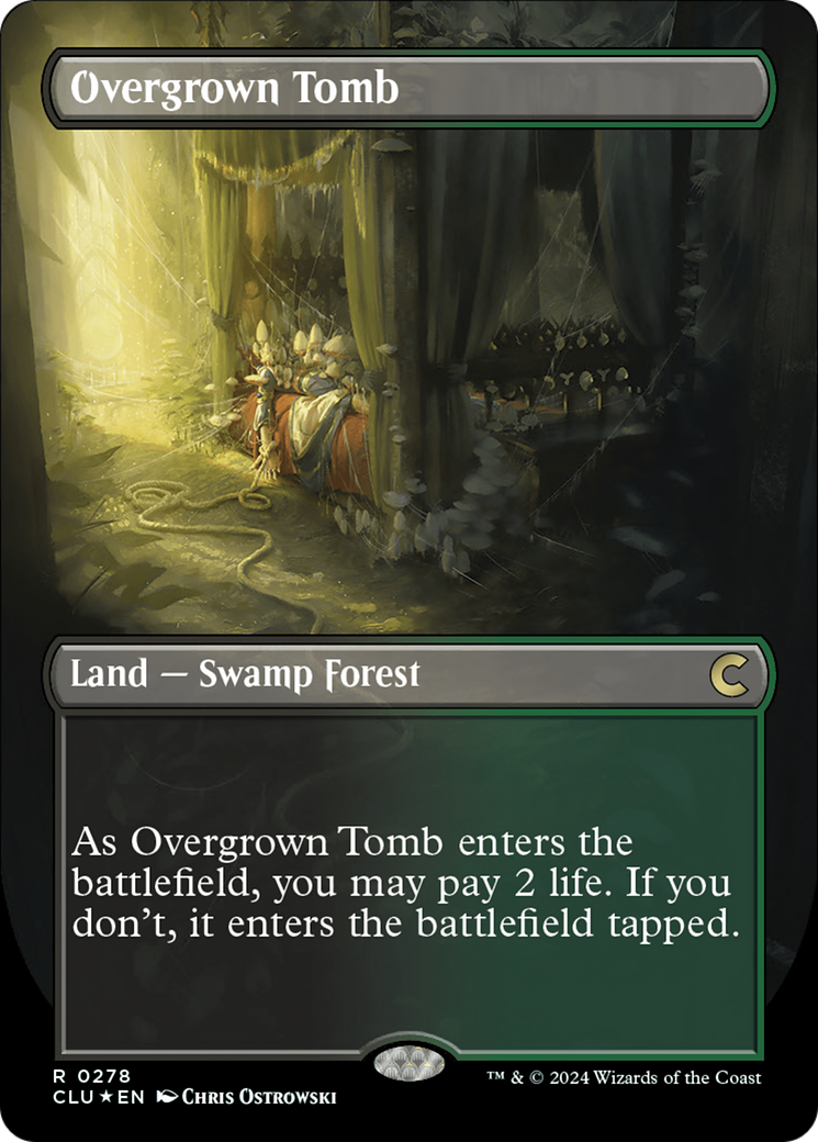 Overgrown Tomb (Borderless) [Ravnica: Clue Edition] | Arkham Games and Comics