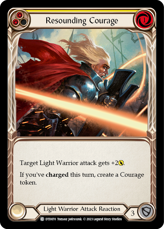 Resounding Courage (Yellow) [DTD070] (Dusk Till Dawn)  Rainbow Foil | Arkham Games and Comics