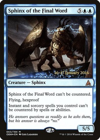 Sphinx of the Final Word [Oath of the Gatewatch Promos] | Arkham Games and Comics