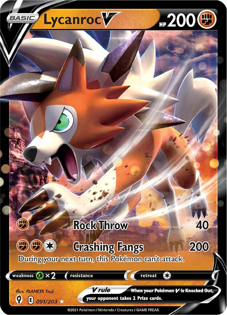 Lycanroc V (091/203) [Sword & Shield: Evolving Skies] | Arkham Games and Comics