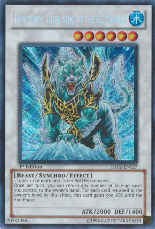 Dewloren, Tiger King of the Ice Barrier [HA02-EN027] Secret Rare | Arkham Games and Comics