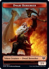 Dwarf Berserker // Giant Wizard Double-sided Token [Kaldheim Tokens] | Arkham Games and Comics