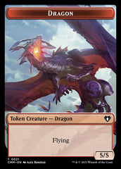 Human Soldier // Dragon (0021) Double-Sided Token [Commander Masters Tokens] | Arkham Games and Comics