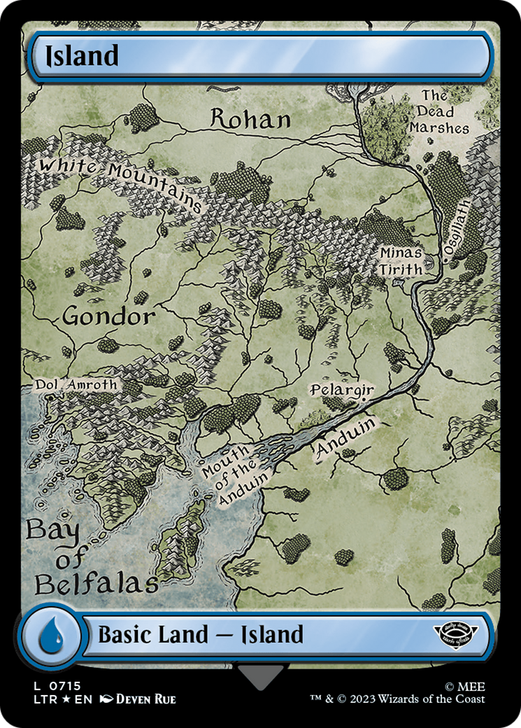 Island (0715) (Surge Foil) [The Lord of the Rings: Tales of Middle-Earth] | Arkham Games and Comics