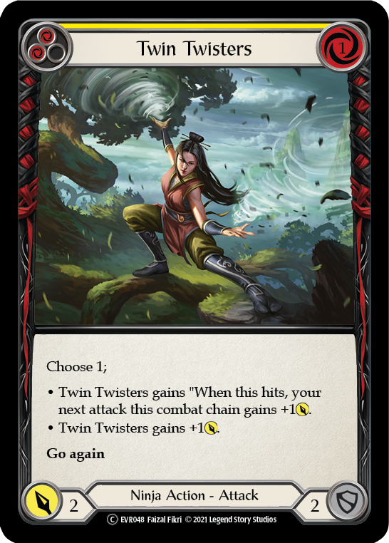 Twin Twisters (Yellow) [EVR048] (Everfest)  1st Edition Rainbow Foil | Arkham Games and Comics