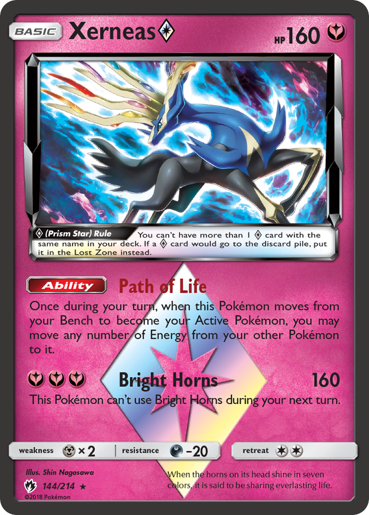 Xerneas (144/214) (Prism Star) [Sun & Moon: Lost Thunder] | Arkham Games and Comics