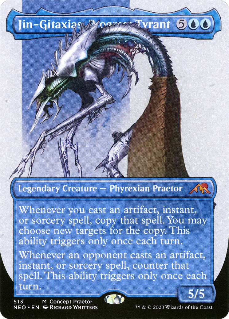 Jin-Gitaxias, Progress Tyrant (Borderless Concept Praetors) [Phyrexia: All Will Be One] | Arkham Games and Comics