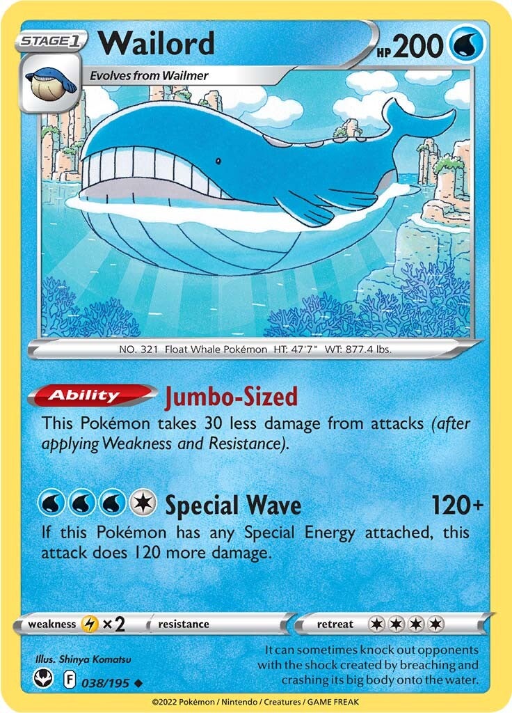 Wailord (038/195) [Sword & Shield: Silver Tempest] | Arkham Games and Comics