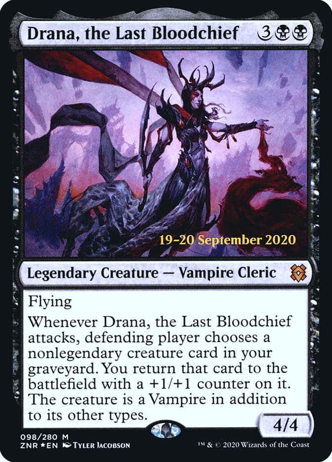 Drana, the Last Bloodchief  [Zendikar Rising Prerelease Promos] | Arkham Games and Comics