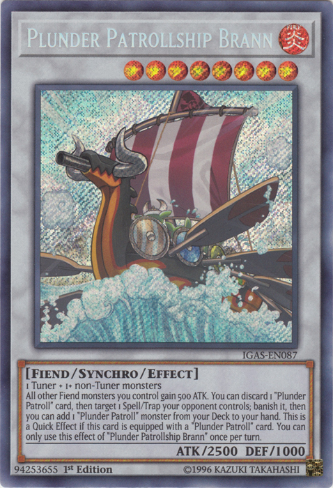 Plunder Patrollship Brann [IGAS-EN087] Secret Rare | Arkham Games and Comics