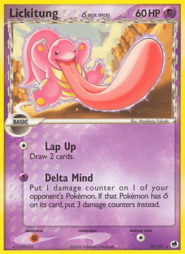 Lickitung (19/101) (Delta Species) [EX: Dragon Frontiers] | Arkham Games and Comics