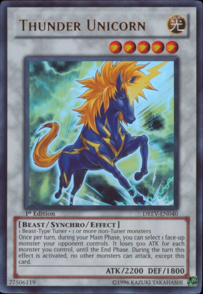 Thunder Unicorn [DREV-EN040] Ultra Rare | Arkham Games and Comics