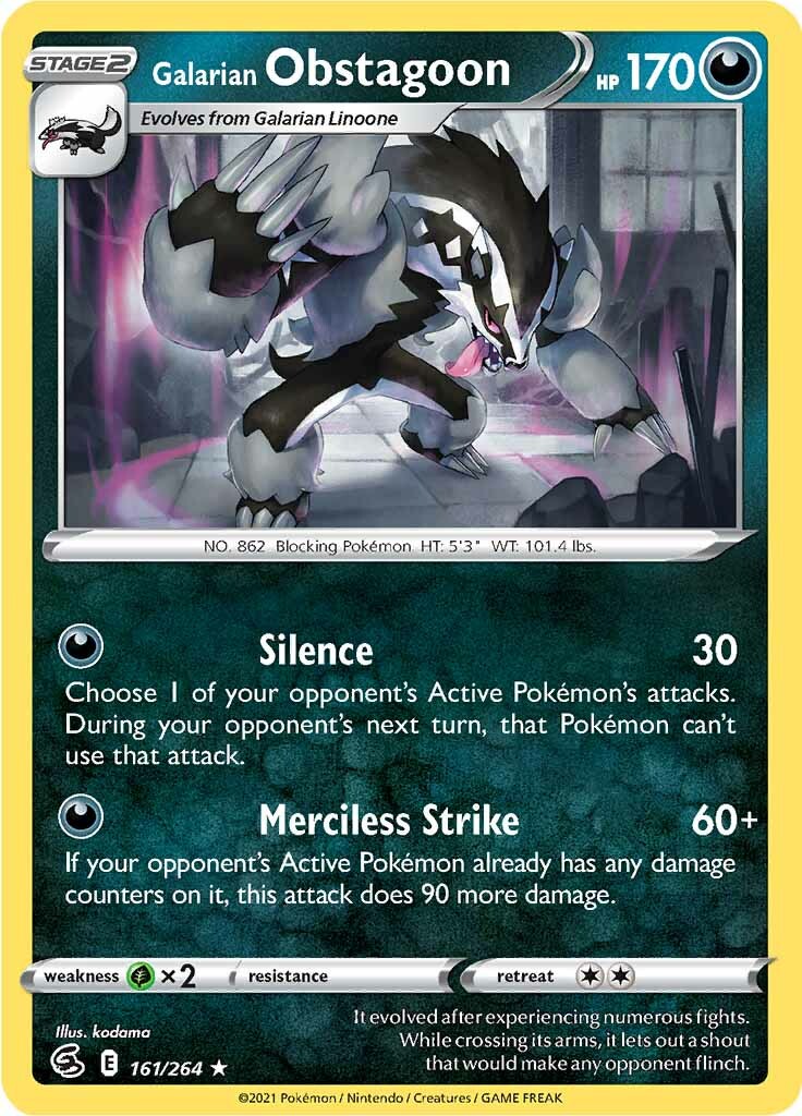 Galarian Obstagoon (161/264) [Sword & Shield: Fusion Strike] | Arkham Games and Comics