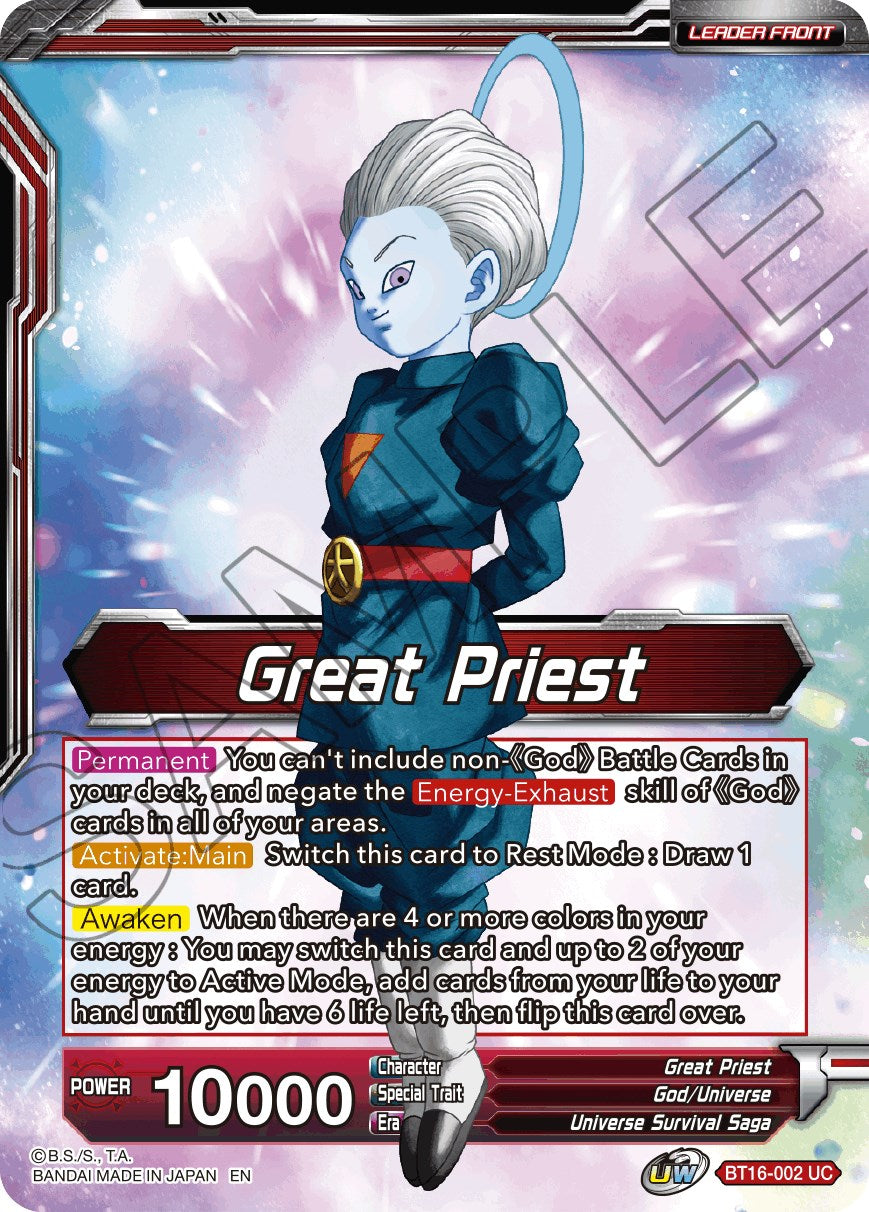 Great Priest // Great Priest, Commander of Angels (BT16-002) [Realm of the Gods Prerelease Promos] | Arkham Games and Comics