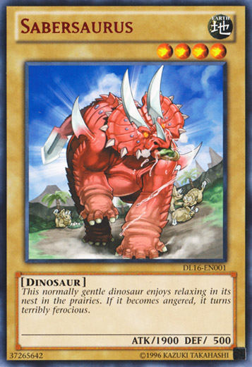 Sabersaurus (Red) [DL16-EN001] Rare | Arkham Games and Comics