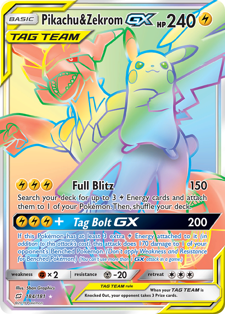 Pikachu & Zekrom GX (184/181) [Sun & Moon: Team Up] | Arkham Games and Comics