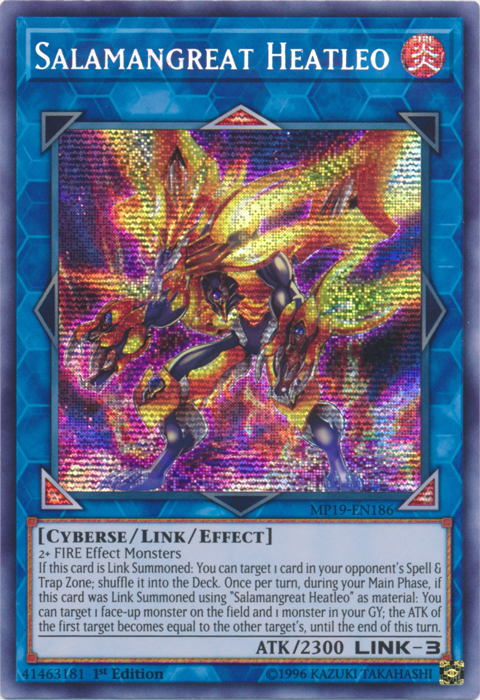 Salamangreat Heatleo [MP19-EN186] Prismatic Secret Rare | Arkham Games and Comics