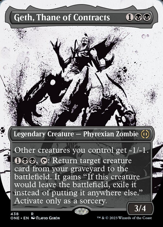 Geth, Thane of Contracts (Borderless Ichor Step-and-Compleat Foil) [Phyrexia: All Will Be One] | Arkham Games and Comics