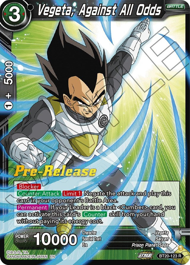 Vegeta, Against All Odds (BT20-123) [Power Absorbed Prerelease Promos] | Arkham Games and Comics