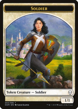 Soldier Token [Dominaria Tokens] | Arkham Games and Comics