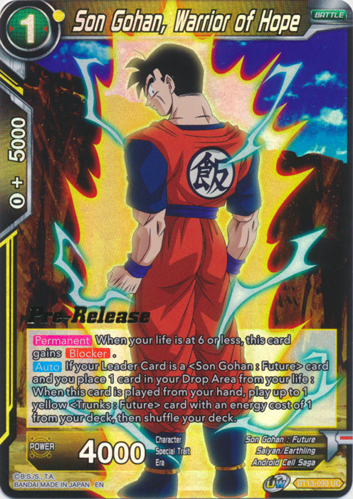 Son Gohan, Warrior of Hope (BT13-099) [Supreme Rivalry Prerelease Promos] | Arkham Games and Comics