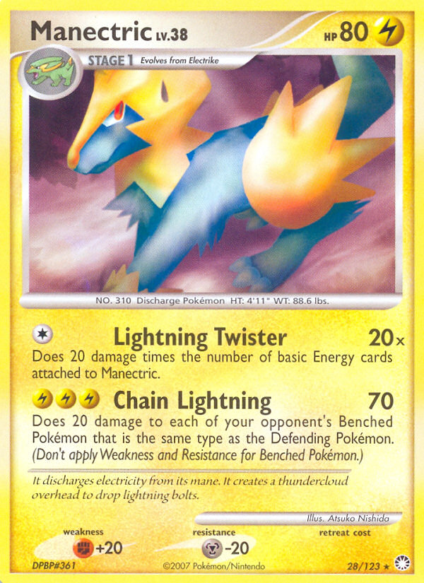 Manectric (28/123) [Diamond & Pearl: Mysterious Treasures] | Arkham Games and Comics