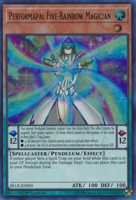 Performapal Five-Rainbow Magician [BLLR-EN005] Ultra Rare | Arkham Games and Comics