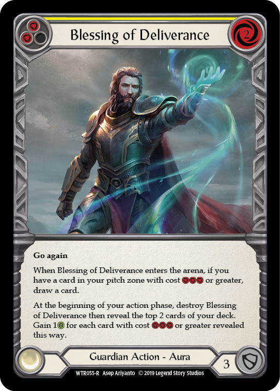 Blessing of Deliverance (Yellow) [WTR055-R] (Welcome to Rathe)  Alpha Print Rainbow Foil | Arkham Games and Comics