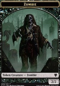 Zombie (005) // Gold (010) Double-sided Token [Commander 2017 Tokens] | Arkham Games and Comics