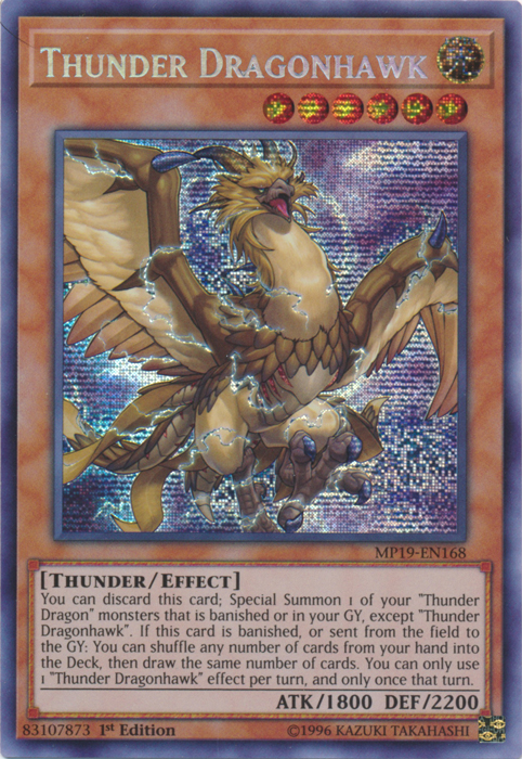 Thunder Dragonhawk [MP19-EN168] Prismatic Secret Rare | Arkham Games and Comics