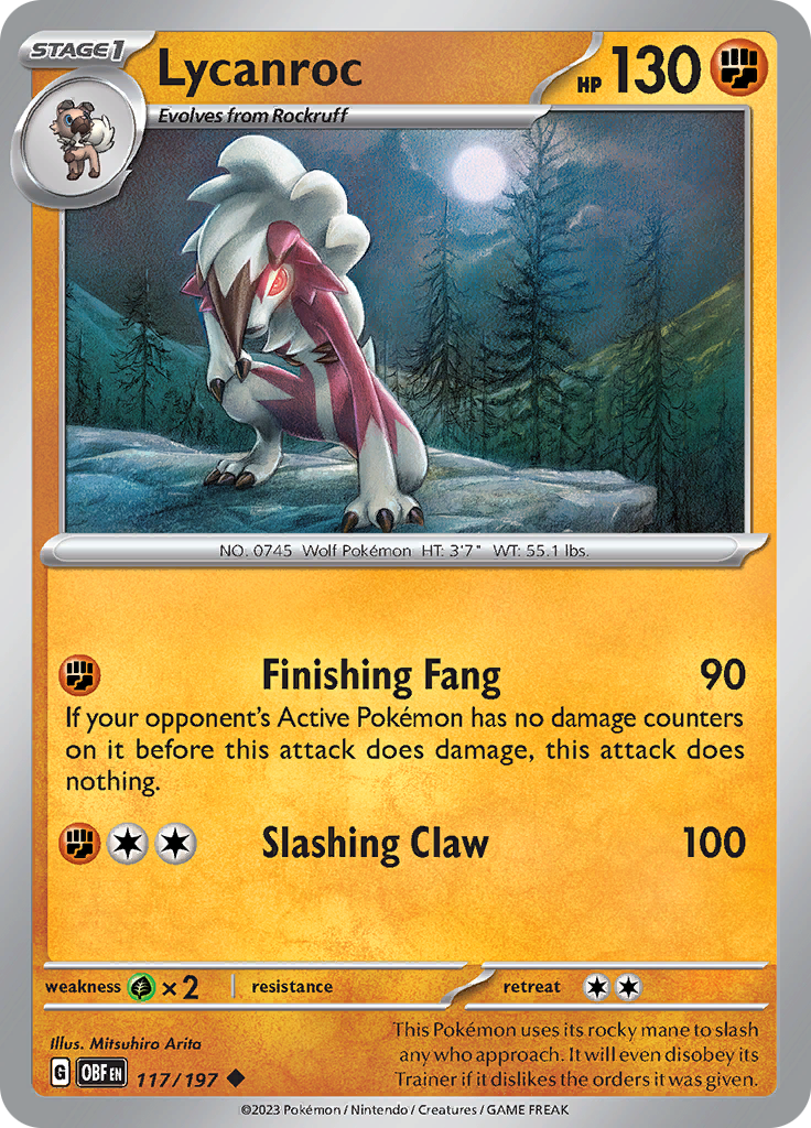 Lycanroc (117/197) [Scarlet & Violet: Obsidian Flames] | Arkham Games and Comics