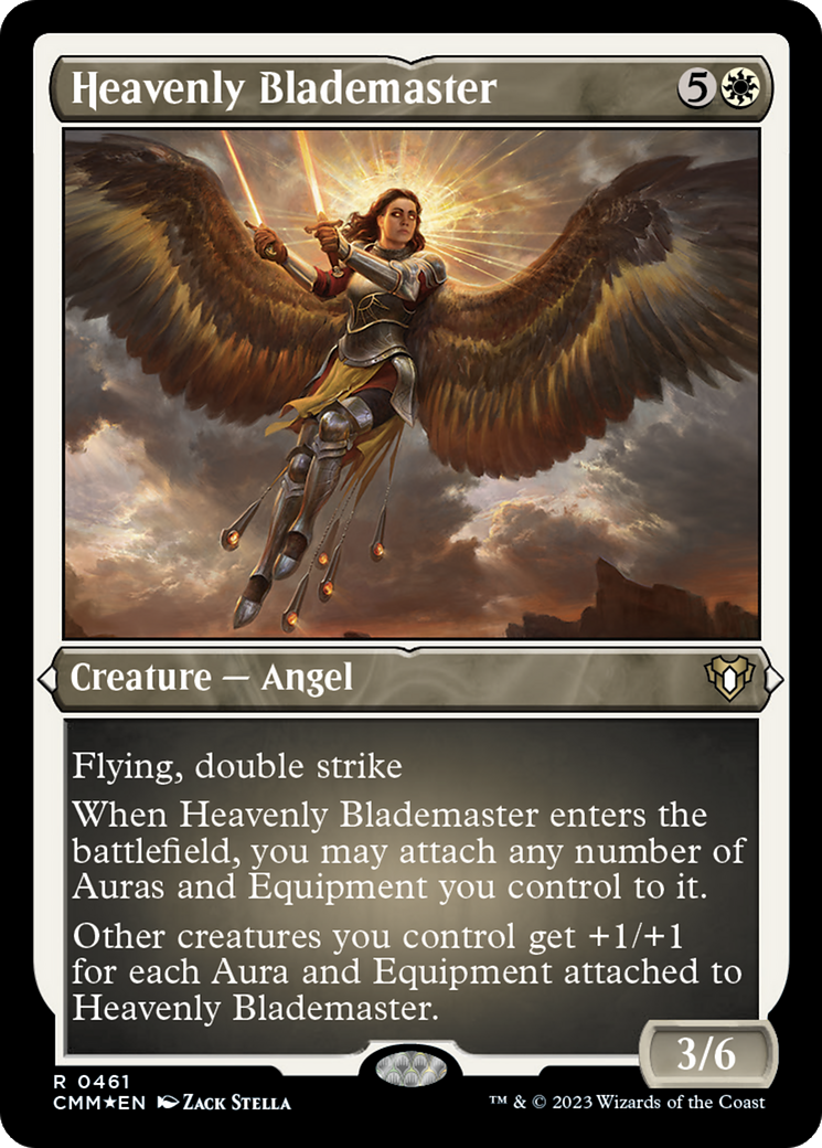 Heavenly Blademaster (Foil Etched) [Commander Masters] | Arkham Games and Comics