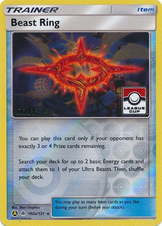 Beast Ring (102a/131) (League Promo Staff) [Sun & Moon: Forbidden Light] | Arkham Games and Comics