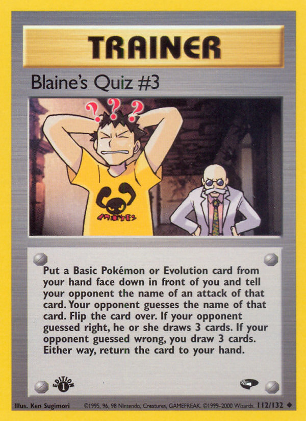 Blaine's Quiz #3 (112/132) [Gym Challenge 1st Edition] | Arkham Games and Comics