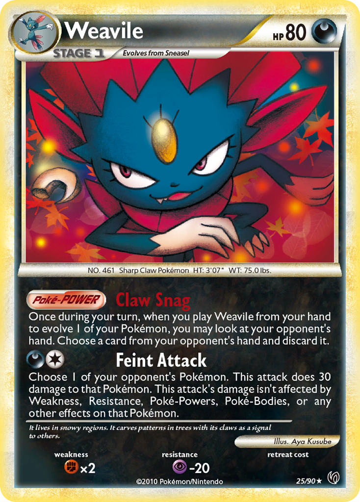 Weavile (25/90) [HeartGold & SoulSilver: Undaunted] | Arkham Games and Comics