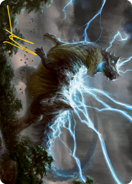 Thrasta, Tempest's Roar Art Card (41) (Gold-Stamped Signature) [Modern Horizons 2 Art Series] | Arkham Games and Comics